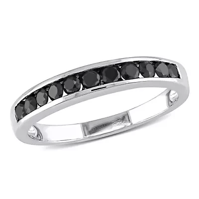 1/2 ct. t.w. Black Diamond Anniversary Band Sterling Silver