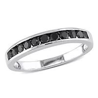1/2 ct. t.w. Black Diamond Anniversary Band Sterling Silver
