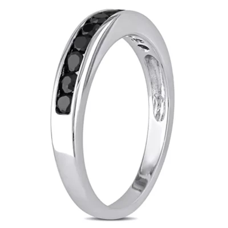 1/2 ct. t.w. Black Diamond Anniversary Band Sterling Silver