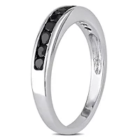 1/2 ct. t.w. Black Diamond Anniversary Band Sterling Silver