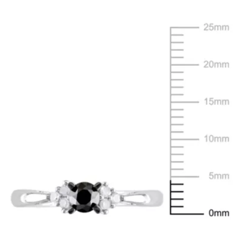 1/2 ct. t.w. Black and White Diamond Engagement Ring Sterling Silver