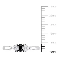 1/2 ct. t.w. Black and White Diamond Engagement Ring Sterling Silver