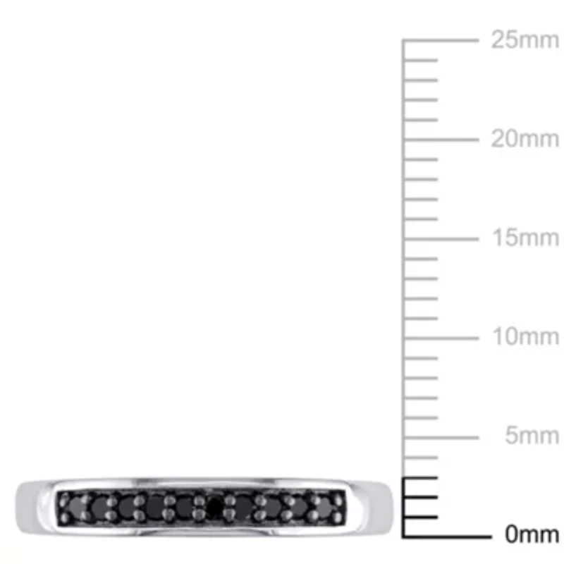 1/10 ct. t.w. Black Diamond Anniversary Band Sterling Silver with Rhodium Plated
