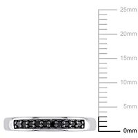 1/10 ct. t.w. Black Diamond Anniversary Band Sterling Silver with Rhodium Plated
