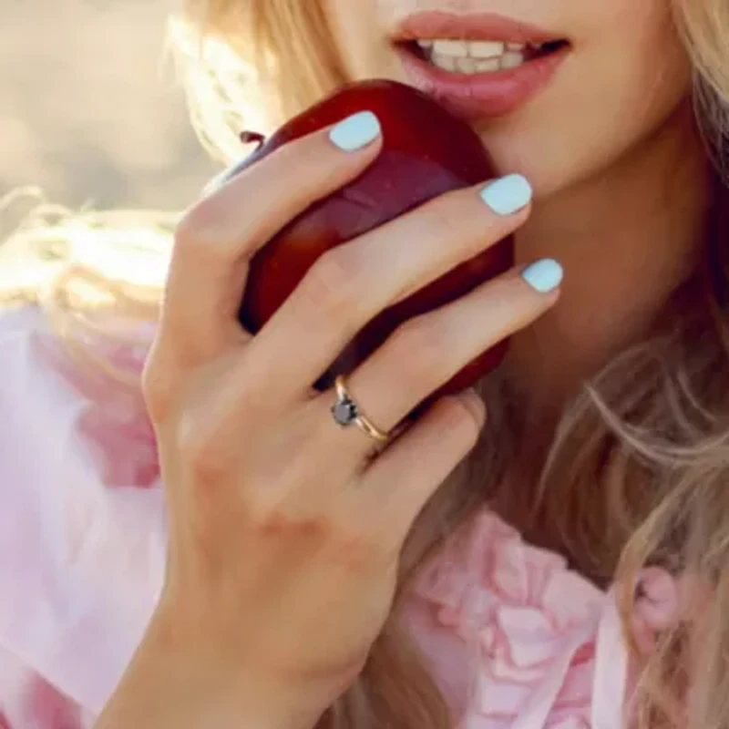 1.5 ct. t.w. Black Diamond Solitaire Engagement Ring 14K Yellow Gold with Rhodium Plated