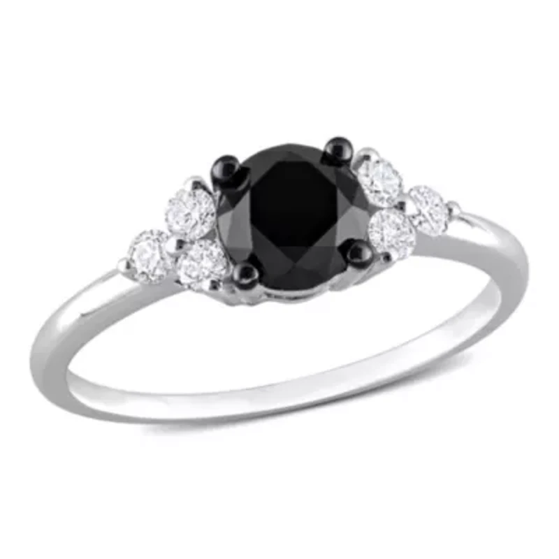 1.21 ct. t.w. Black and White Diamond Engagement Ring 10K Gold