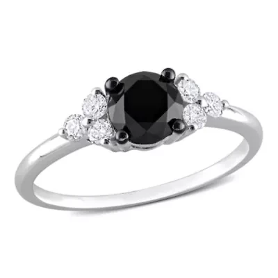 1.21 ct. t.w. Black and White Diamond Engagement Ring 10K Gold