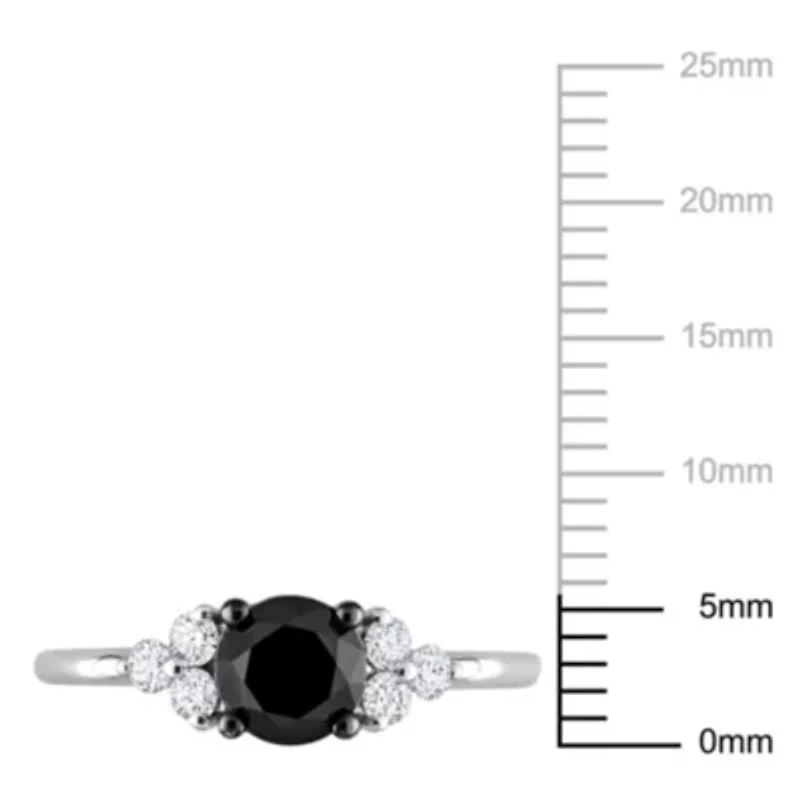 1.21 ct. t.w. Black and White Diamond Engagement Ring 10K Gold