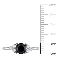 1.21 ct. t.w. Black and White Diamond Engagement Ring 10K Gold
