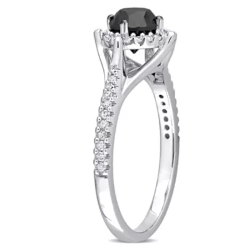 1.18 ct. t.w. Black and White Diamond Engagement Ring 10K Gold