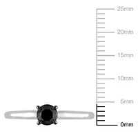 1/2 ct. t.w. Black Diamond Solitaire Engagement Ring 10K White Gold with Rhodium Plated