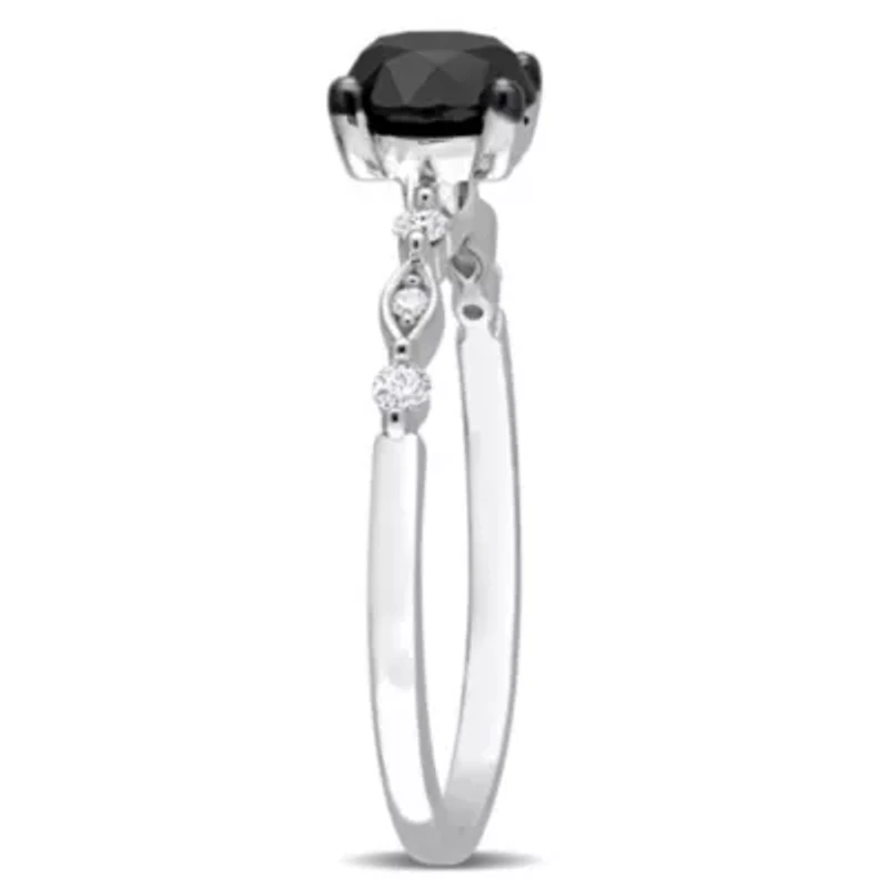 1.09 ct. t.w. Black and White Diamond Engagement Ring 10K Gold
