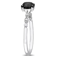 1.09 ct. t.w. Black and White Diamond Engagement Ring 10K Gold