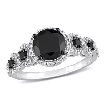 1.95 ct. t.w. Black and White Diamond Engagement Ring 10K Gold
