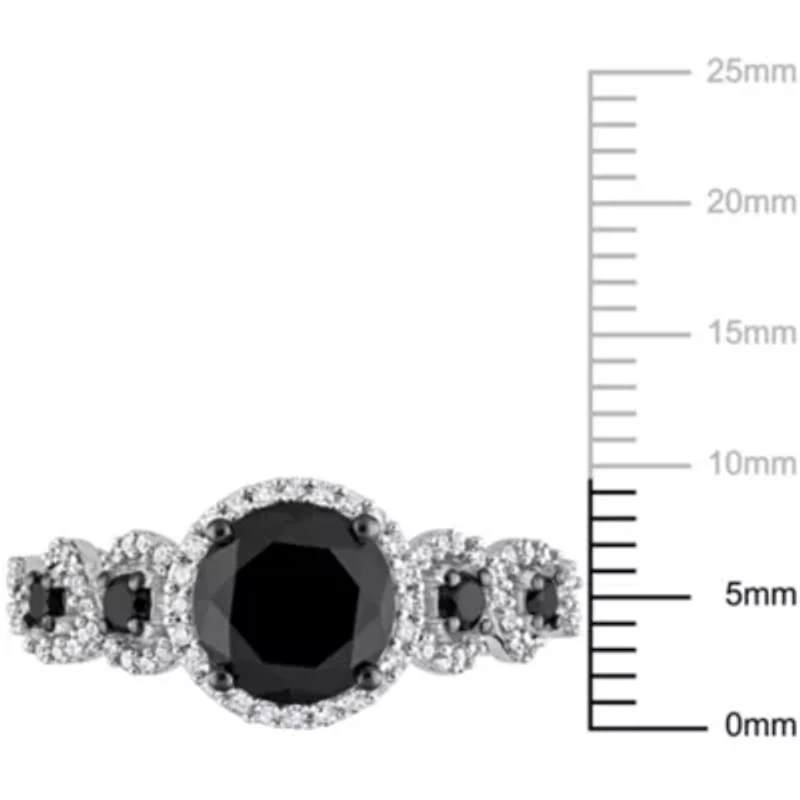 1.95 ct. t.w. Black and White Diamond Engagement Ring 10K Gold