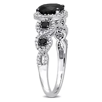 1.95 ct. t.w. Black and White Diamond Engagement Ring 10K Gold
