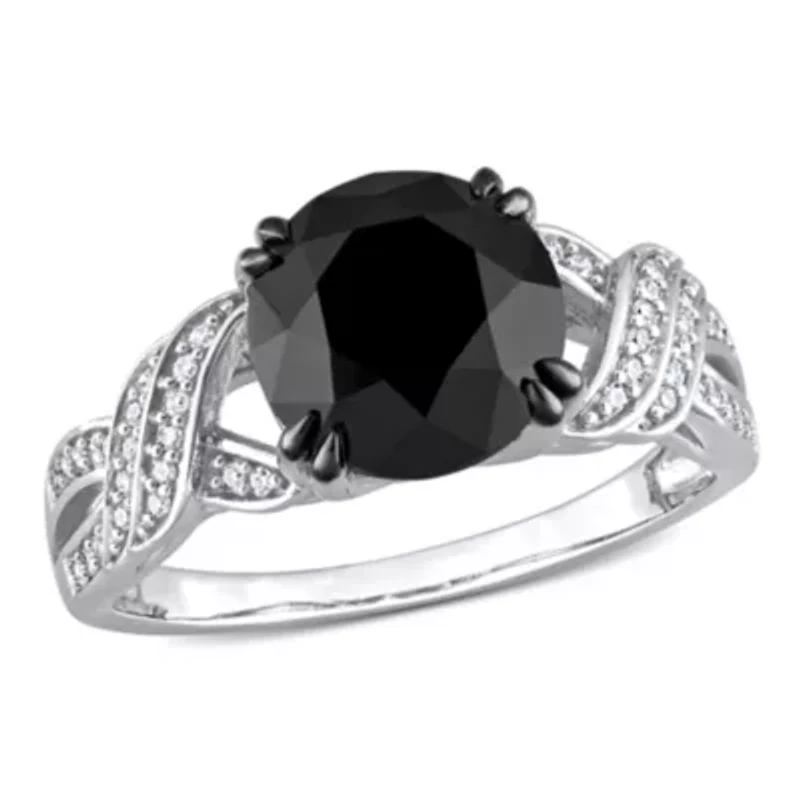 3.13 ct. t.w. Black and White Diamond Engagement Ring 10K Gold