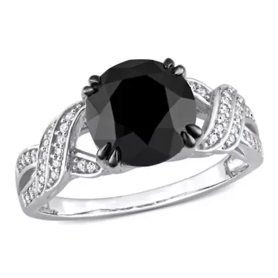 3.13 ct. t.w. Black and White Diamond Engagement Ring 10K Gold
