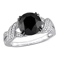 3.13 ct. t.w. Black and White Diamond Engagement Ring 10K Gold