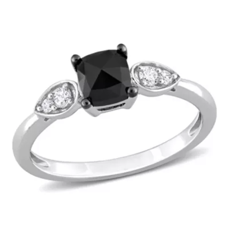 1 ct. t.w. Black and White Diamond Engagement Ring 14K Gold