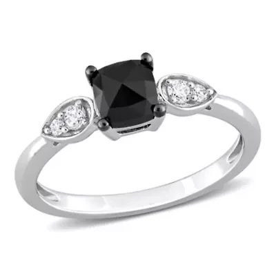 1 ct. t.w. Black and White Diamond Engagement Ring 14K Gold