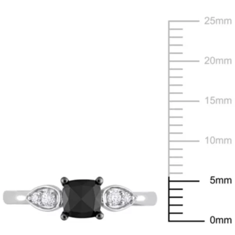 1 ct. t.w. Black and White Diamond Engagement Ring 14K Gold