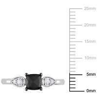1 ct. t.w. Black and White Diamond Engagement Ring 14K Gold