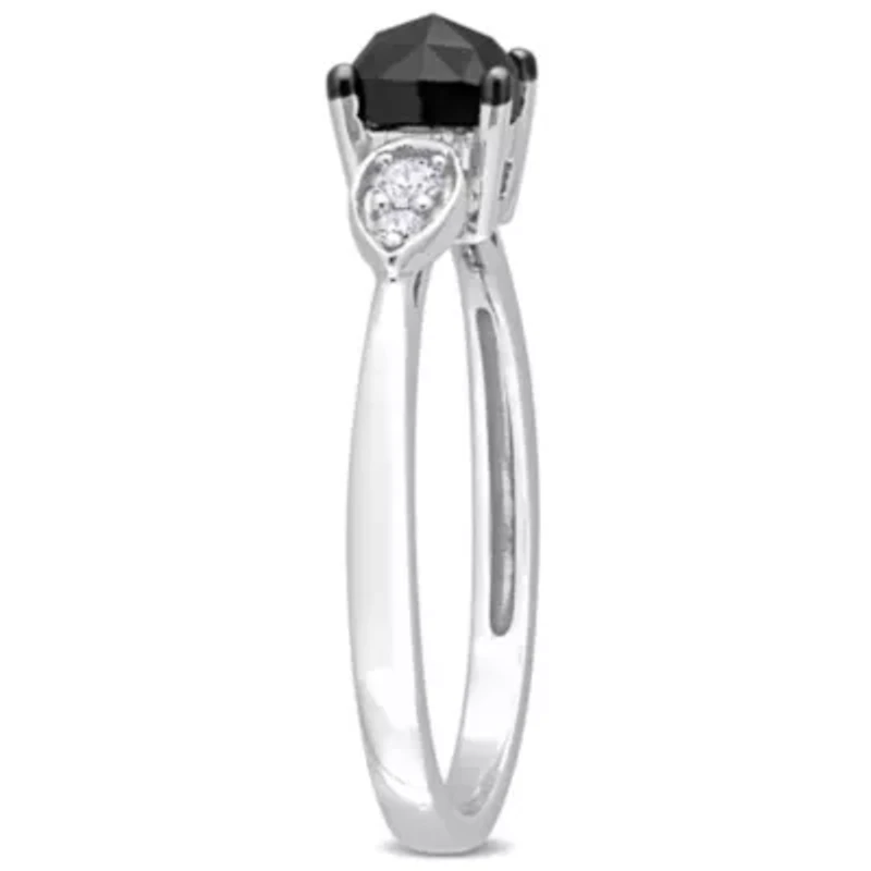 1 ct. t.w. Black and White Diamond Engagement Ring 14K Gold
