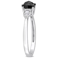 1 ct. t.w. Black and White Diamond Engagement Ring 14K Gold