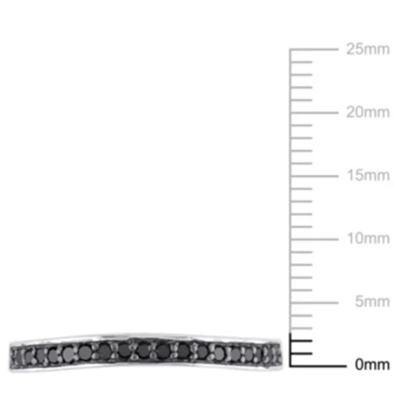 1/5 ct. t.w. Black Diamond Anniversary Band Sterling Silver with Rhodium Plated