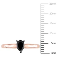 1/2 ct. t.w. Black Diamond Solitaire Engagement Ring 14K Rose Gold with Rhodium Plated