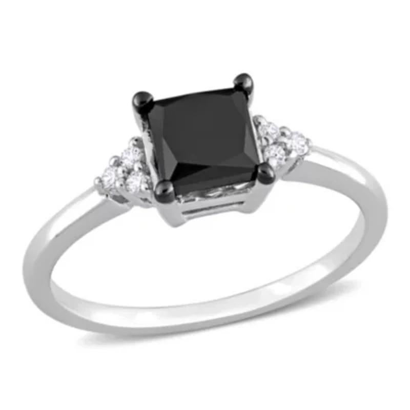 4/5 ct. t.w. Black and White Diamond Engagement Ring 14K Gold