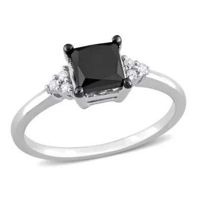 4/5 ct. t.w. Black and White Diamond Engagement Ring 14K Gold