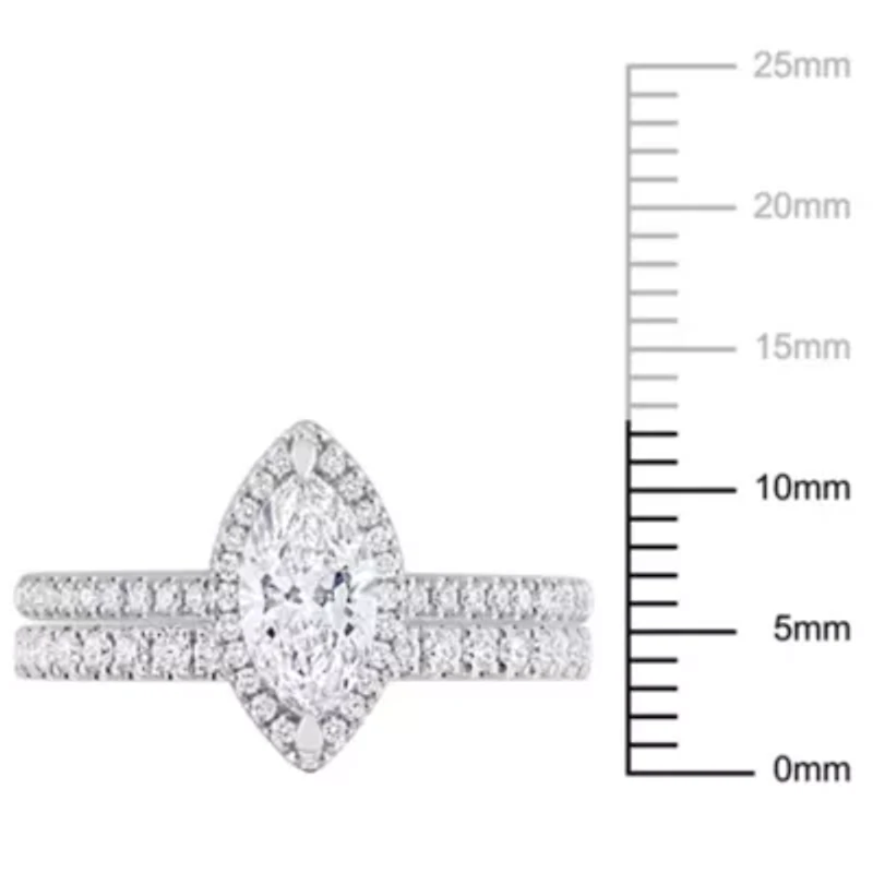 1.84 ct. t.w. Lab Grown Diamond 1/20 Ct t.g.w. Tsavorite Engagement Ring Set 14K White Gold