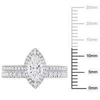 1.84 ct. t.w. Lab Grown Diamond 1/20 Ct t.g.w. Tsavorite Engagement Ring Set 14K White Gold