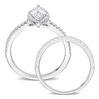 1.84 ct. t.w. Lab Grown Diamond 1/20 Ct t.g.w. Tsavorite Engagement Ring Set 14K White Gold