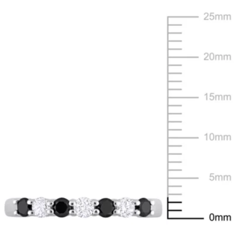 1/2 ct. t.w. Black and White Diamond Seven-Stone Ring 14K Gold