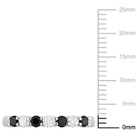 1/2 ct. t.w. Black and White Diamond Seven-Stone Ring 14K Gold