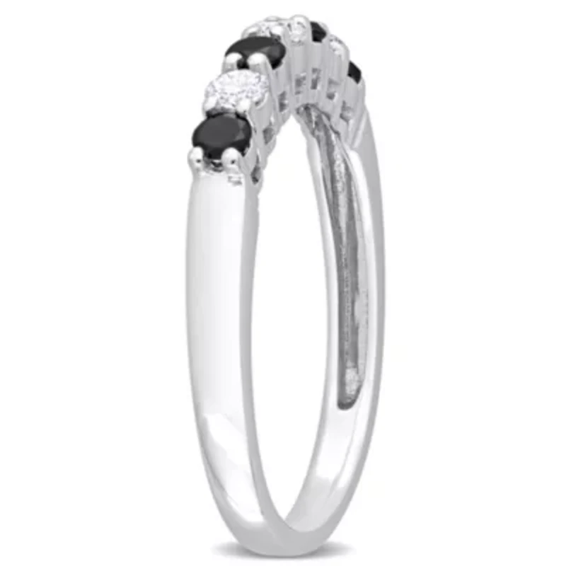 1/2 ct. t.w. Black and White Diamond Seven-Stone Ring 14K Gold