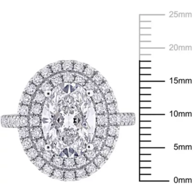 ct. t.w. Lab Grown Diamond and Tsavorite Engagement Ring 14K White Gold