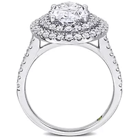 ct. t.w. Lab Grown Diamond and Tsavorite Engagement Ring 14K White Gold