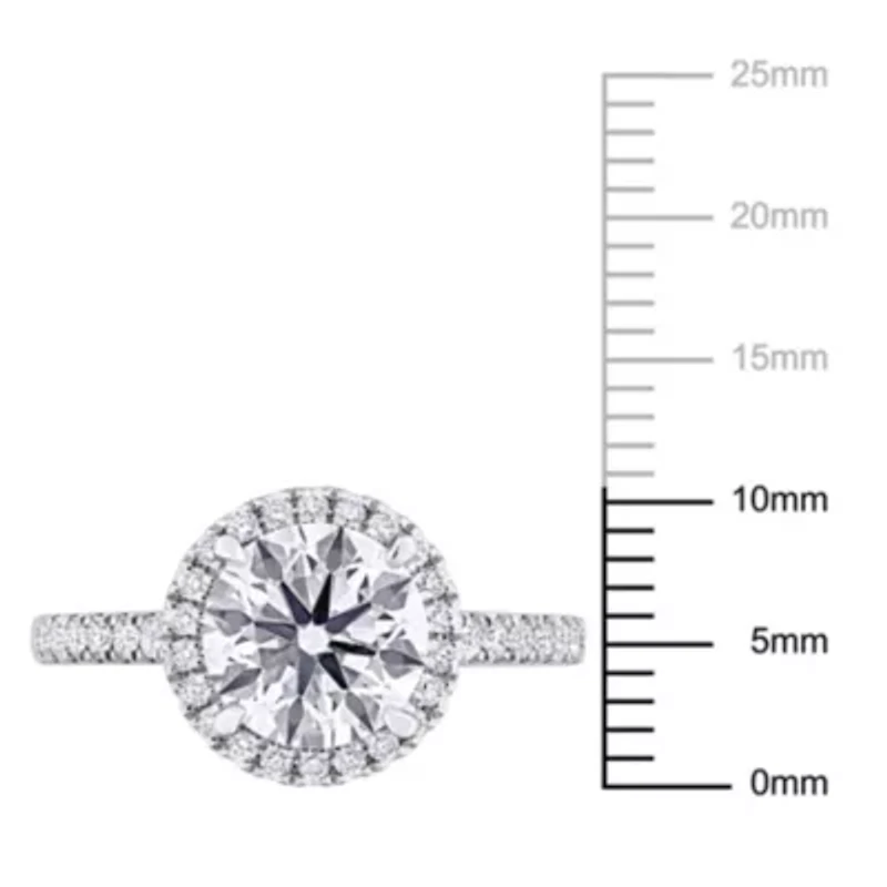 ct. t.w. Lab Grown Diamond and Tsavorite Engagement Ring 14K White Gold