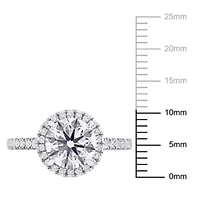 ct. t.w. Lab Grown Diamond and Tsavorite Engagement Ring 14K White Gold