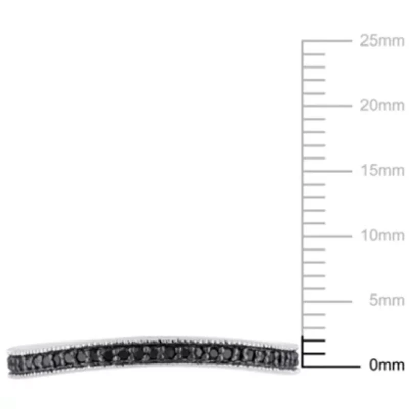 1/7 ct. t.w. Black Diamond Anniversary Band Sterling Silver with Rhodium Plated