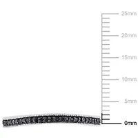 1/7 ct. t.w. Black Diamond Anniversary Band Sterling Silver with Rhodium Plated