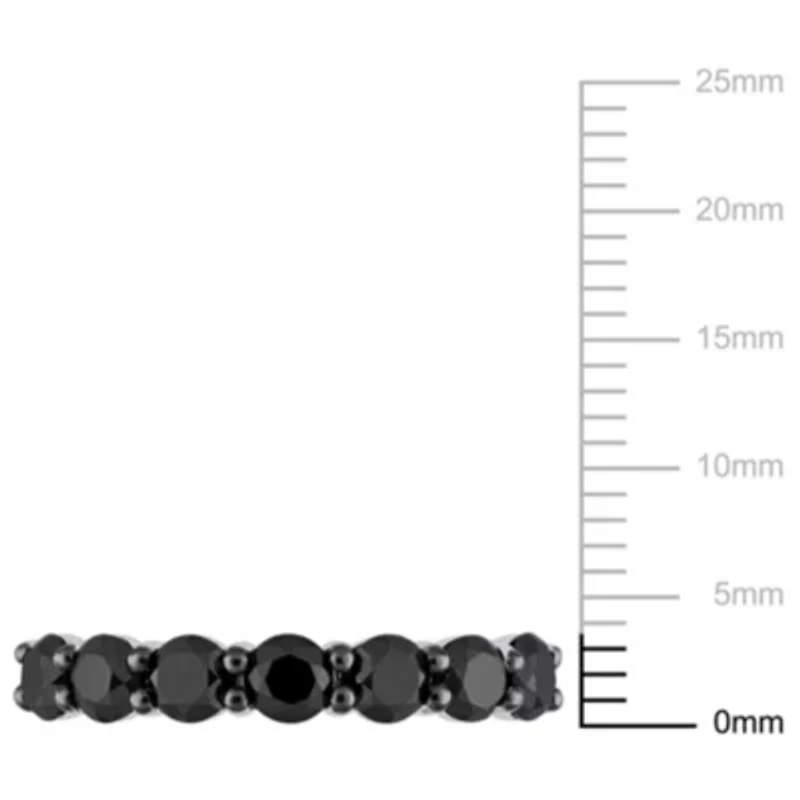 1.75 ct. t.w. Black Diamond Semi-Eternity Ring 10K White Gold with Rhodium Plated