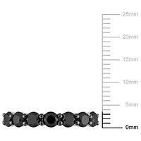 1.75 ct. t.w. Black Diamond Semi-Eternity Ring 10K White Gold with Rhodium Plated