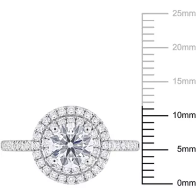 ct. t.w. Lab Grown Diamond and Tsavorite Engagement Ring 14K White Gold