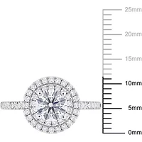 ct. t.w. Lab Grown Diamond and Tsavorite Engagement Ring 14K White Gold