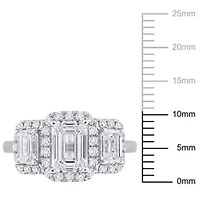 3 ct. t.w. Lab Grown Diamond and Tsavorite Engagement Ring 14K White Gold